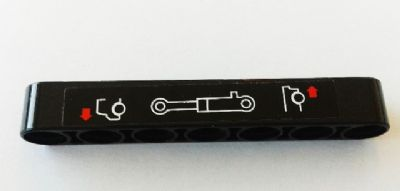 Technic, Liftarm Thick 1 x 7 with Pump and Truck Front and Rear with Red Arrows Pattern (Sticker) - Set 8110