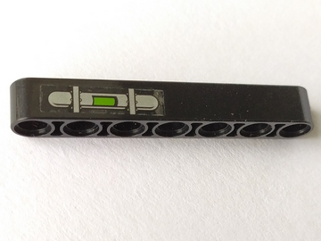 Technic, Liftarm Thick 1 x 7 with Silver Bar with Two Clamps and Lime Light Pattern (Sticker) - Set 7477