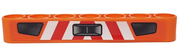 Technic, Liftarm Thick 1 x 7 with Headlights and Red and White Danger Stripes Pattern (Sticker) - Set 42060