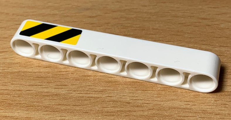 Technic, Liftarm Thick 1 x 7 with Black and Yellow Danger Stripes Pattern Model Left Side (Sticker) - Set 42078