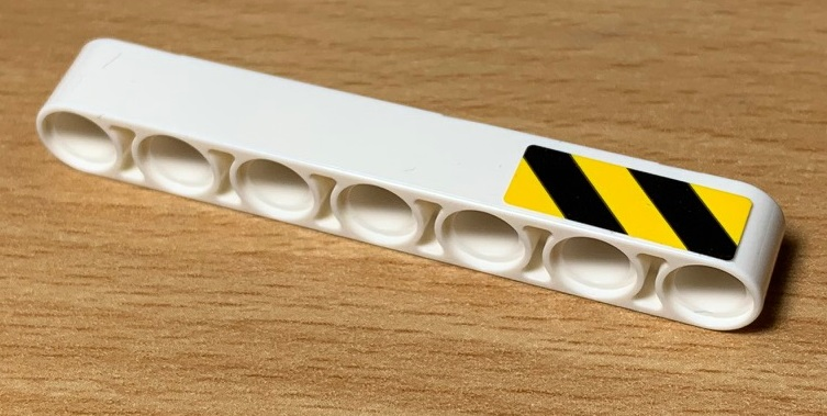Technic, Liftarm Thick 1 x 7 with Black and Yellow Danger Stripes Pattern Model Right Side (Sticker) - Set 42078