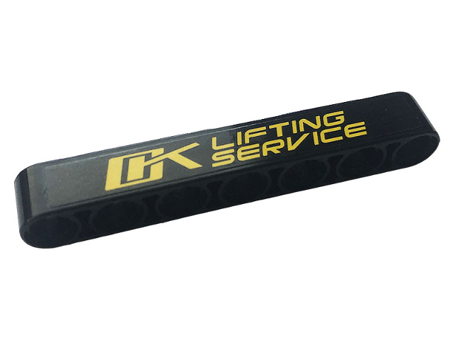 Technic, Liftarm Thick 1 x 7 with Yellow 'LIFTING SERVICE' Pattern (Sticker) - Set 42108