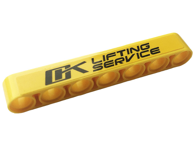 Technic, Liftarm Thick 1 x 7 with Black 'LIFTING SERVICE' Pattern (Sticker) - Set 42108