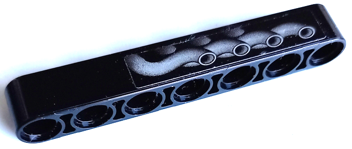 Technic, Liftarm Thick 1 x 7 with 4 Silver Exhaust Pipes Pattern Model Left Side (Sticker) - Set 42106