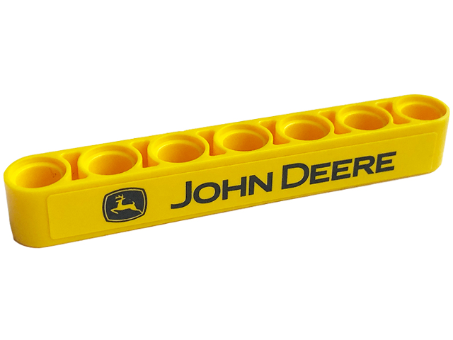 Technic, Liftarm Thick 1 x 7 with Black 'JOHN DEERE' and Logo Pattern (Sticker) - Set 42136