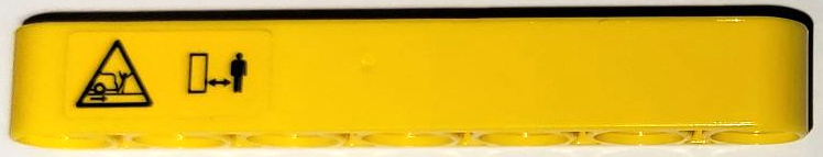 Technic, Liftarm Thick 1 x 7 Keep Your Distance and Crush Zone Warning Triangle Signs Pattern Model Right Side (Sticker) - Set 42114