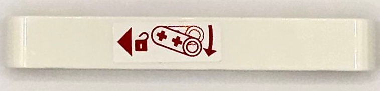 Technic, Liftarm Thick 1 x 7 with Red Padlock, Arrow and Triangle Pointing Left Pattern (Sticker) - Set 42098