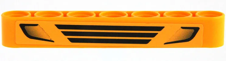 Technic, Liftarm Thick 1 x 7 with Black Vehicle Grille and Air Intake Vents Pattern (Sticker) - Set 42147