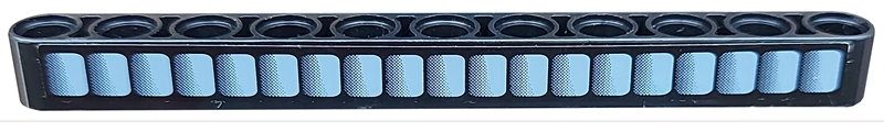 Technic, Liftarm Thick 1 x 11 with Sand Blue Grille Pattern (Sticker) - Set 42002