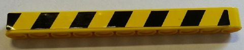 Technic, Liftarm Thick 1 x 11 with Black and Yellow Danger Stripes Pattern Model Left Side (Sticker) - Set 8258