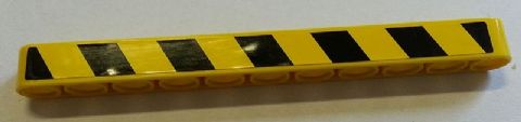 Technic, Liftarm Thick 1 x 11 with Black and Yellow Danger Stripes Pattern Model Right Side (Sticker) - Set 8258