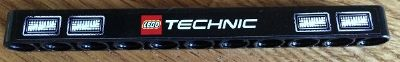 Technic, Liftarm Thick 1 x 11 with Four Headlights and LEGO TECHNIC Logo Pattern (Sticker) - Set 8052