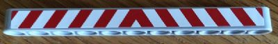 Technic, Liftarm Thick 1 x 11 with Red and White Danger Stripes Pattern (Sticker) - Set 8052