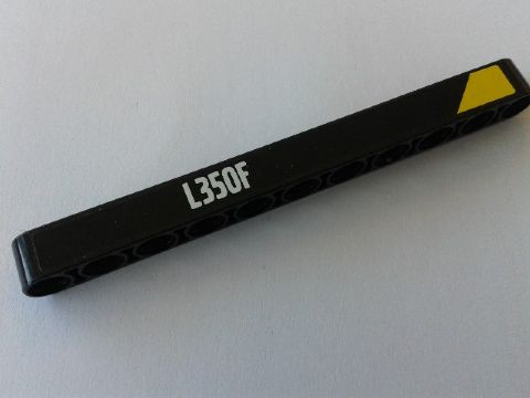 Technic, Liftarm Thick 1 x 11 with 'L350F' and Yellow End Pattern Model Right Side (Sticker) - Set 42030