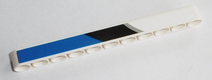 Technic, Liftarm Thick 1 x 11 with Black, Blue and Silver Pattern Model Left Side (Sticker) - Set 42045