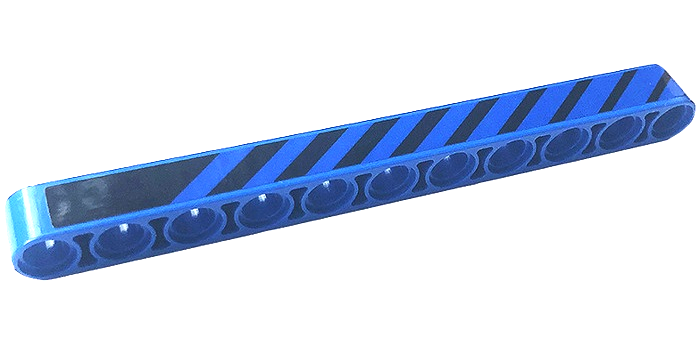 Technic, Liftarm Thick 1 x 11 with Black Diagonal Stripes Pattern Model Left Side (Sticker) - Set 42141