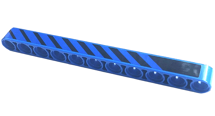 Technic, Liftarm Thick 1 x 11 with Black Diagonal Stripes Pattern Model Right Side (Sticker) - Set 42141