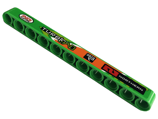 Technic, Liftarm Thick 1 x 11 with 'iNDi KATOR', 'TURBLOAD', 'MOTO R' and 'NORTHERN' Pattern Model Left Side (Sticker) - Set 42129