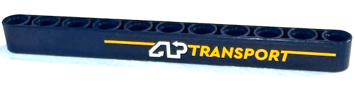 Technic, Liftarm Thick 1 x 11 with Bright Light Orange and White 'AP TRANSPORT' Pattern Model Right Side (Sticker) - Set 42147