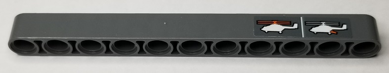 Technic, Liftarm Thick 1 x 11 with White Helicopters Pattern Model Right Side (Sticker) - Set 42052