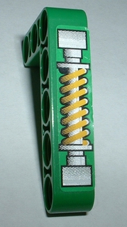 Technic, Liftarm, Modified Bent Thick L-Shape 3 x 5 with Shock Absorber Pattern (Sticker) - Set 8241