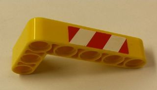 Technic, Liftarm, Modified Bent Thick L-Shape 3 x 5 with Red and White Danger Stripes Pattern Model Right Side (Sticker) - Set 42006
