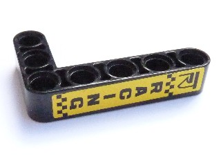 Technic, Liftarm, Modified Bent Thick L-Shape 3 x 5 with 'RACING' Pattern (Sticker) - Sets 8041 / 42041