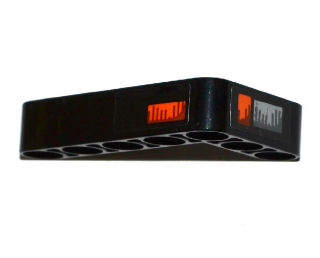 Technic, Liftarm, Modified Bent Thick L-Shape 3 x 5 with Orange Direction Indicators and Headlight Pattern (Stickers) - Set 42053