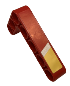 Technic, Liftarm, Modified Bent Thick L-Shape 3 x 5 with Silver and Yellow Stripes Pattern Model Left Side (Sticker) - Set 9396