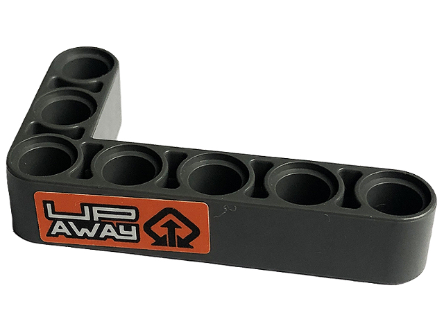 Technic, Liftarm, Modified Bent Thick L-Shape 3 x 5 with 'UP AWAY' Pattern Model Left Side (Sticker) - Set 42129