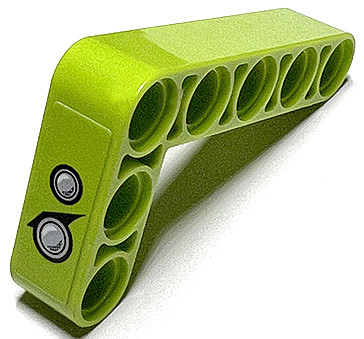 Technic, Liftarm, Modified Bent Thick L-Shape 3 x 5 with 2 Black and Silver Headlights Pattern Model Left Side (Sticker) - Set 42102