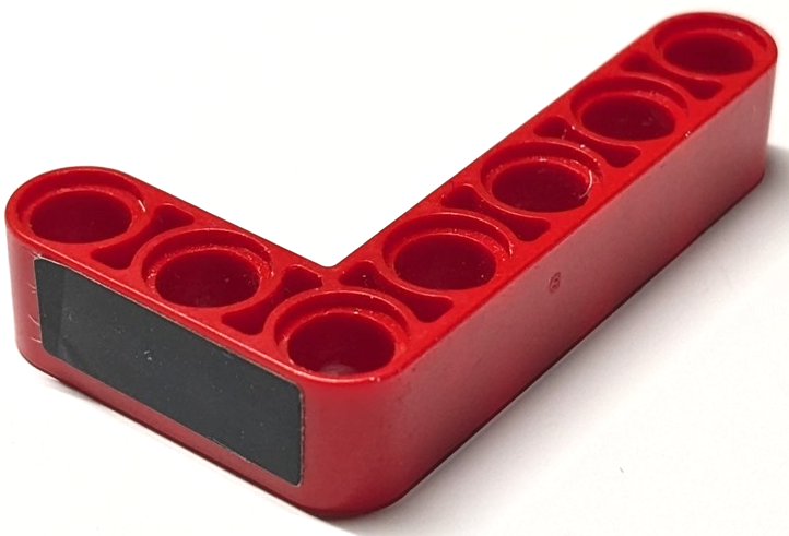 Technic, Liftarm, Modified Bent Thick L-Shape 3 x 5 with Black Rectangle Pattern (Sticker) - Set 42125