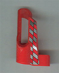 Technic, Panel Fairing # 5 Small Short, Large Hole, Side A with Silver Checkered Pattern (Sticker) - Set 8242