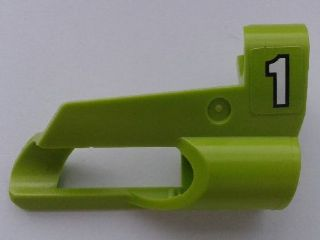 Technic, Panel Fairing # 5 Small Short, Large Hole, Side A with White Number 1 with Black Outline Pattern (Sticker) - Set 8256