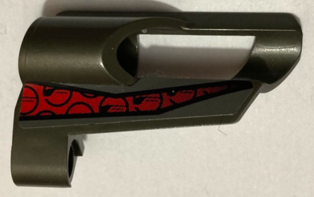 Technic, Panel Fairing # 5 Small Short, Large Hole, Side A with Black and Red Pattern (Sticker) - Set 8353