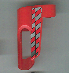 Technic, Panel Fairing # 6 Small Short, Large Hole, Side B with Silver Checkered Pattern (Sticker) - Set 8242