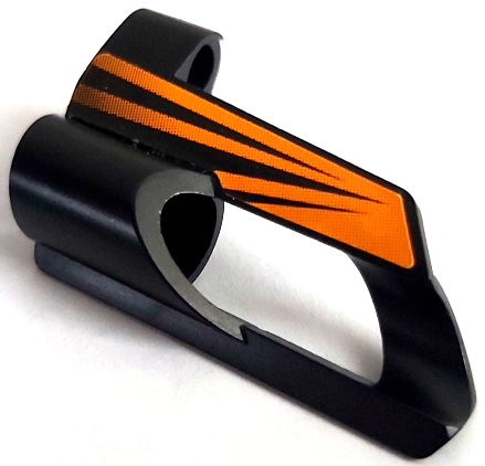 Technic, Panel Fairing # 6 Small Short, Large Hole, Side B with Orange Radiating Stripes Pattern (Sticker) - Set 8516