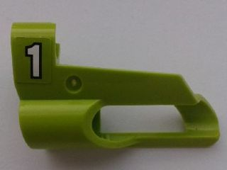 Technic, Panel Fairing # 6 Small Short, Large Hole, Side B with White Number 1 with Black Outline Pattern (Sticker) - Set 8256