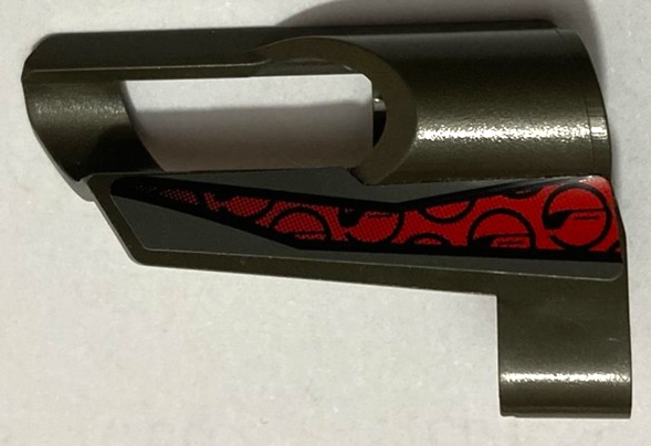 Technic, Panel Fairing # 6 Small Short, Large Hole, Side B with Black and Red Pattern (Sticker) - Set 8353