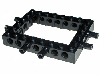 Technic, Brick 6 x 8 Open Center with 2 Fixed Rotatable Friction Pins on 3 Sides