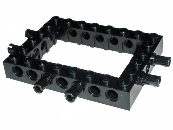 Technic, Brick 6 x 8 Open Center with 2 Fixed Rotatable Friction Pins on 3 Sides