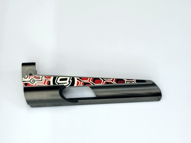 Technic, Panel Fairing # 8 Small Long, Large Hole, Side B with '9' and White, Black and Red Pattern (Sticker) - Set 8475