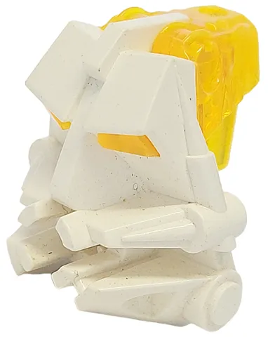 Bionicle Head Connector Block 3 x 4 x 1 2/3 with Trans-Neon Yellow Eye / Brain Stalk (32553 / 32554)