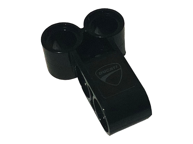 Technic, Pin Connector Perpendicular Double 3L with Dark Bluish Gray Ducati Logo Pattern (Sticker) - Set 42107