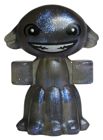 Grindylow with Black Eyes and Wide Open Mouth Smile with White Teeth Pattern