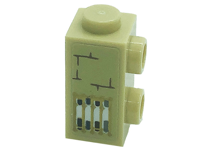 Brick, Modified 1 x 1 x 1 2/3 with Studs on Side with Gold Bars and Bricks Pattern (Sticker) - Set 71043