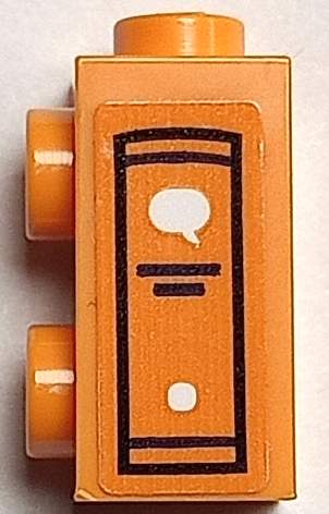 Brick, Modified 1 x 1 x 1 2/3 with Studs on Side with Book Spine with White Circle and Speech Bubble, Black Lines and Outline Pattern (Sticker) - Set 41739