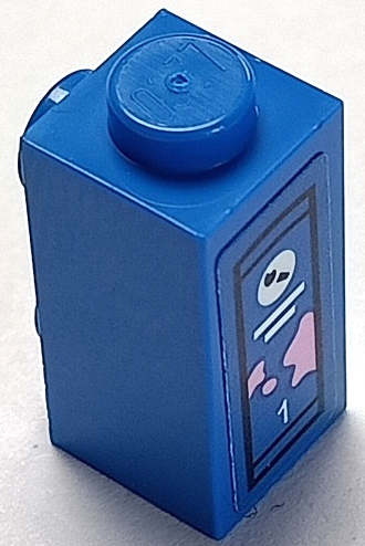 Brick, Modified 1 x 1 x 1 2/3 with Studs on Side with Book Spine with White Number 1, Lines, Paint Brush in Circle, Bright Pink Splotches and Black Outline Pattern (Sticker) - Set 41739