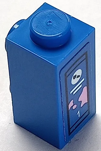 Brick, Modified 1 x 1 x 1 2/3 with Studs on Side with Book Spine with White Number 1, Lines, Paint Brush in Circle, Bright Pink Splotches and Black Outline Pattern (Sticker) - Set 41739