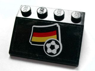 Slope 33 3 x 4 with Flag of Germany and Soccer Ball Pattern (Sticker) - Set 3404